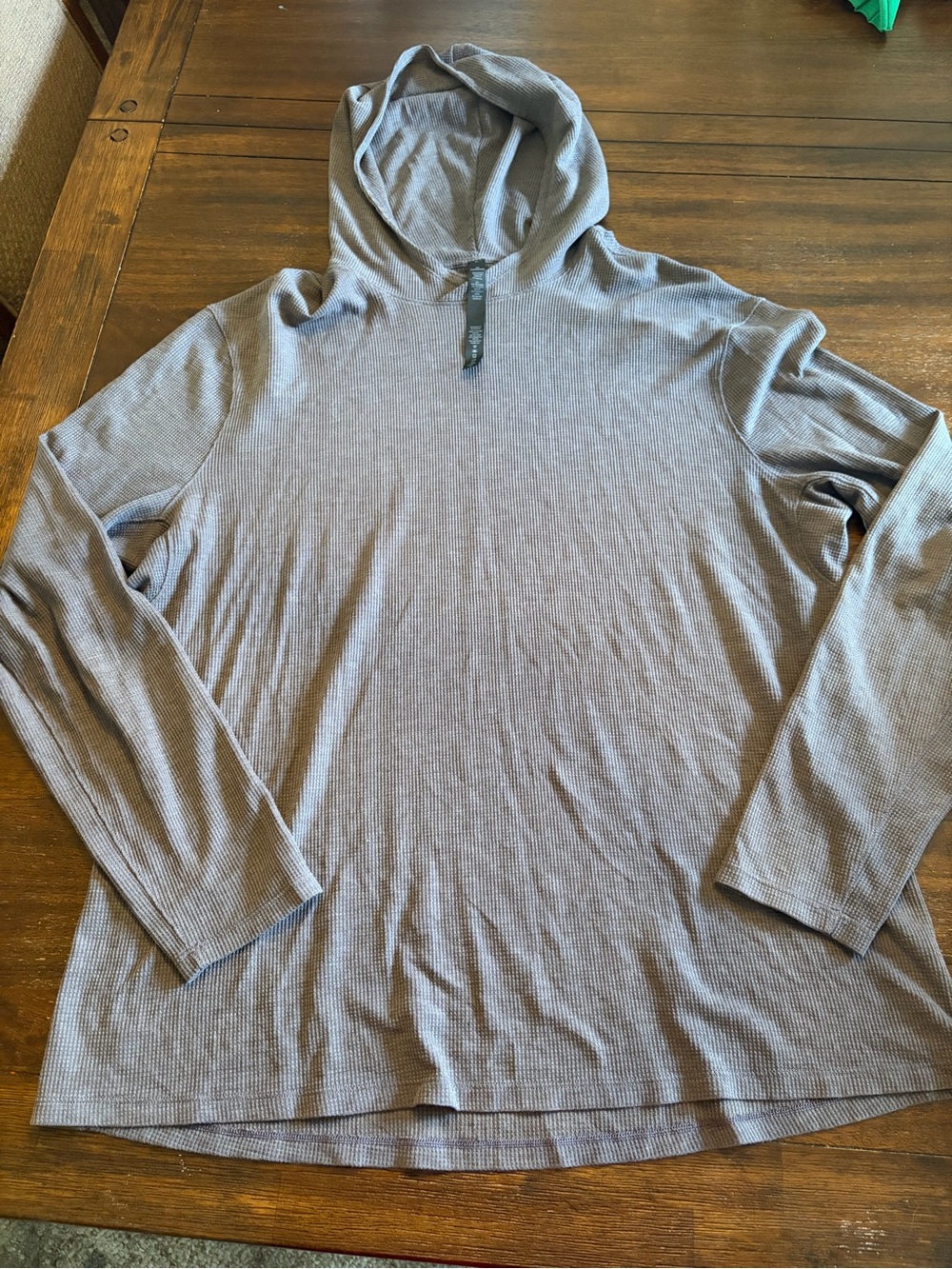 Lululemon Waffle Knit Pullover Hoodie men’s XXL Taupe Brown Long Sleeve
